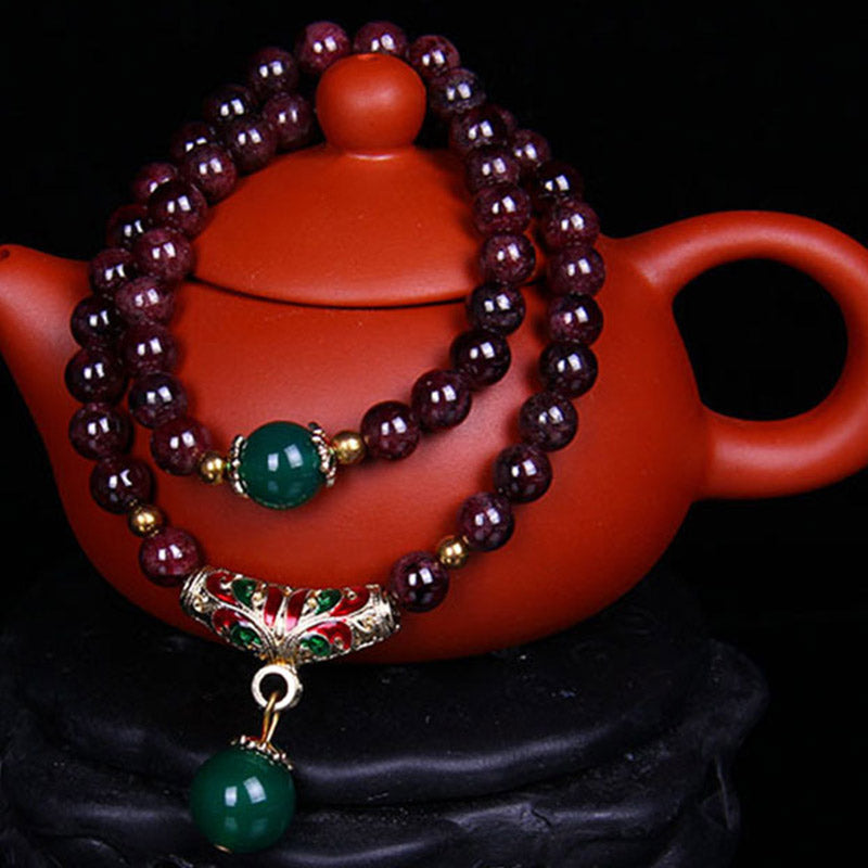 Buddha Stones Natural Garnet Blessing Bracelet - image 8