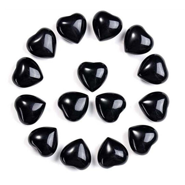 Natural Amethyst Tiger's Eye Stone Love Decoration - Black Onyx*15pcs - image 14