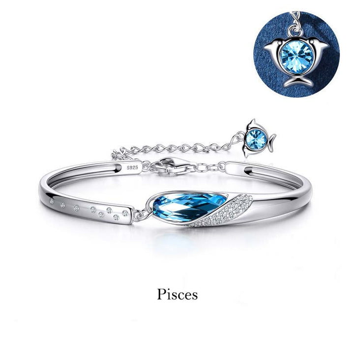 Buddha Stones 925 Silver Plated Copper 12 Constellations of the Zodiac Charm Bracelet - image 7