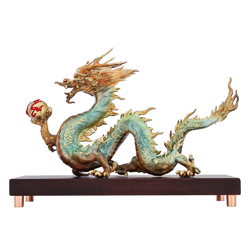 Buddha Stones Year Of The Dragon Auspicious Dragon Brass Copper Luck Success Office Decoration - image 12
