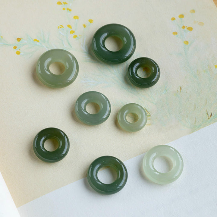 Buddha Stones Natural Round Jade Peace Buckle Luck Abundance Necklace Pendant - image 22