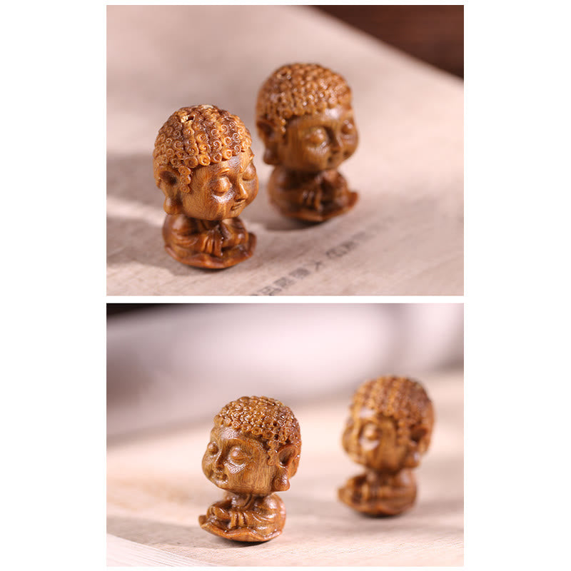 Buddha Stones Chinese Zodiac Natal Buddha Green Sandalwood Lotus Engraved Positive Home Decoration - image 14