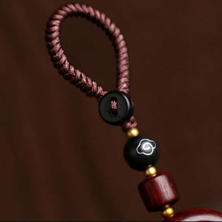 Buddha Stones Tibetan Small Leaf Red Sandalwood Ebony Luck Protection Rotation Decoration - image 11