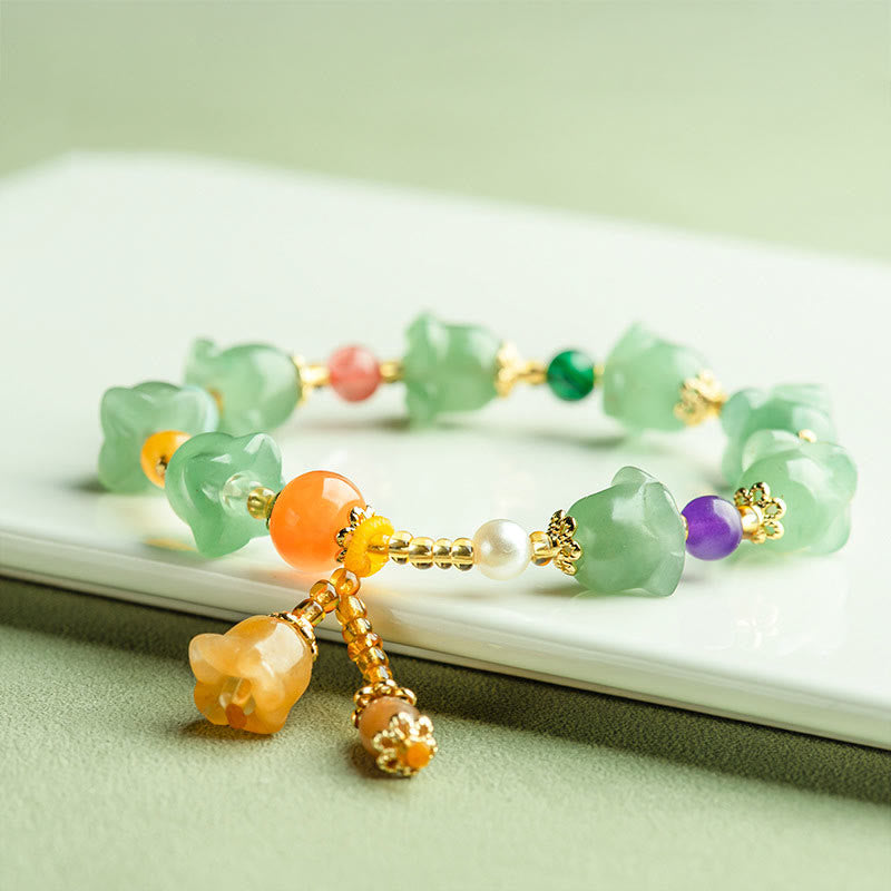 Buddha Stones Green Aventurine Magnolia Flower Luck Bracelet - image 2