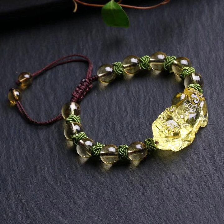 Buddha Stones Natural Citrine Pixiu Wealth Protection Bracelet - 10mm - image 0