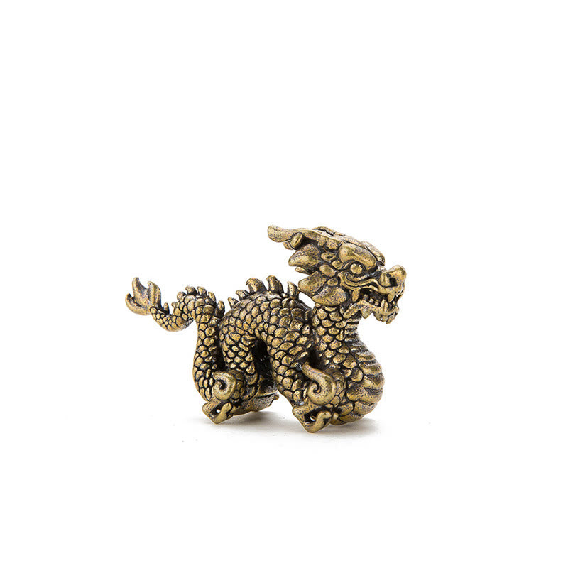 Buddha Stones Year Of The Dragon Small Auspicious Brass Dragon Luck Success Home Decoration - image 11