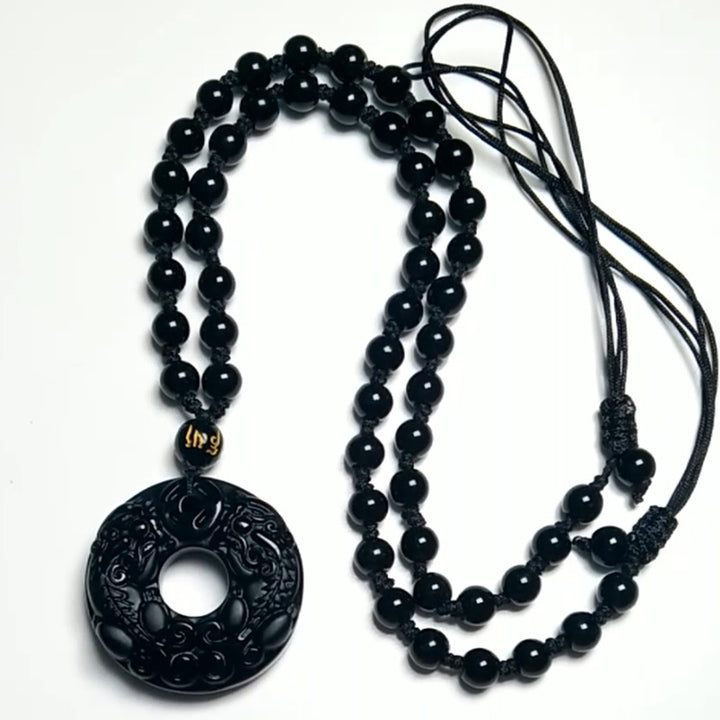 Buddha Stones Pixiu Obsidian Wealth Pendant Necklace - image 4