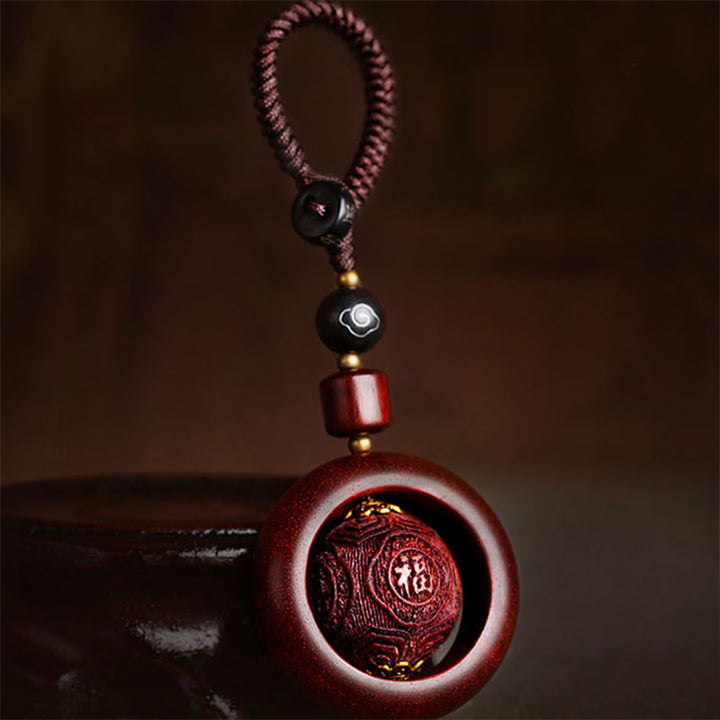 Buddha Stones Tibetan Small Leaf Red Sandalwood Ebony Luck Protection Rotation Decoration - image 10