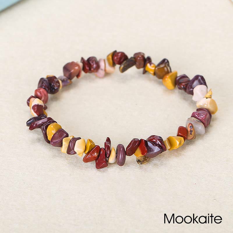 Natural Irregular Shape Crystal Stone Warmth Soothing Bracelet - Mookaite - image 68