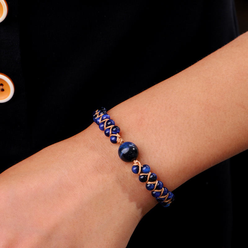 Buddha Stones Divine Blue Tiger Eye Stone Protection Bracelet - image 7