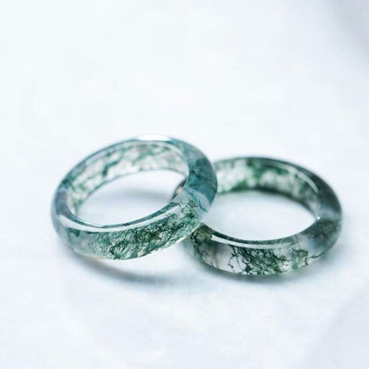 Buddha Stones Moss Agate Healing Balance Ring - image 0