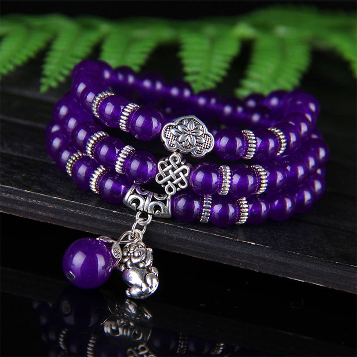 Buddha Stones The Amethyst Pixiu Wealth Bracelet - image 1
