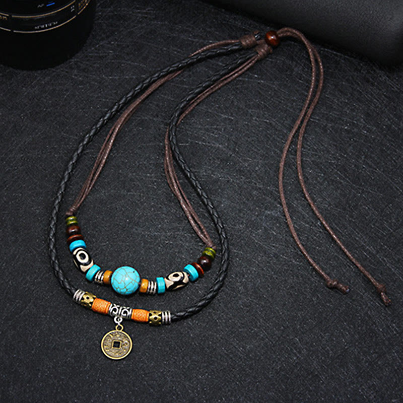Buddha Stones Turquoise Dzi Bead Protection Necklace - image 6