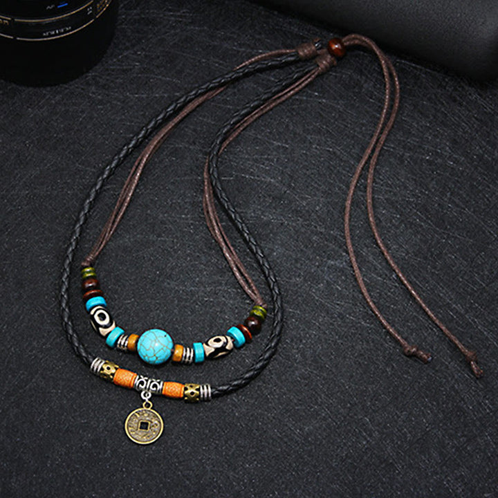 Buddha Stones Turquoise Dzi Bead Protection Necklace - image 6