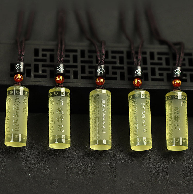 Heart Sutra Citrine Happiness Strength Necklace Pendant - image 2