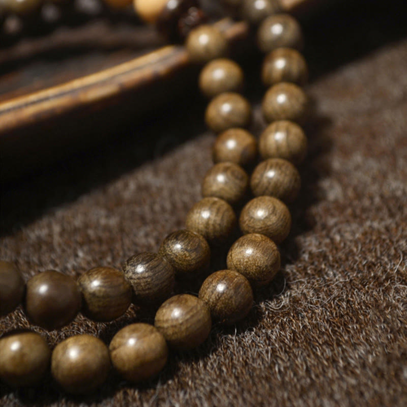 Buddha Stones Tibetan Sandalwood Protection Charm Mala Bracelet - image 12