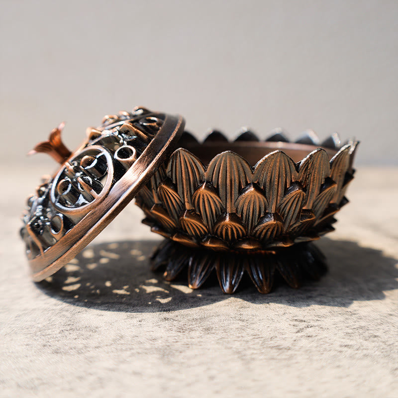 Buddha Stones Tibetan Lotus Shaped Purify Incense Burner - image 5