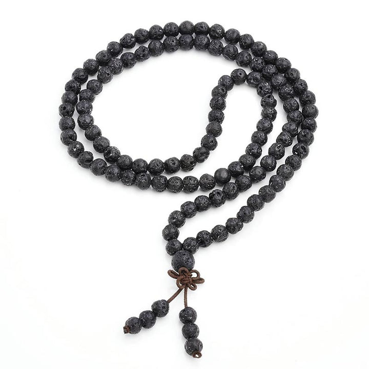 Buddha Stones Natural Lava Rock 108 Beads Protection Bracelet - image 3