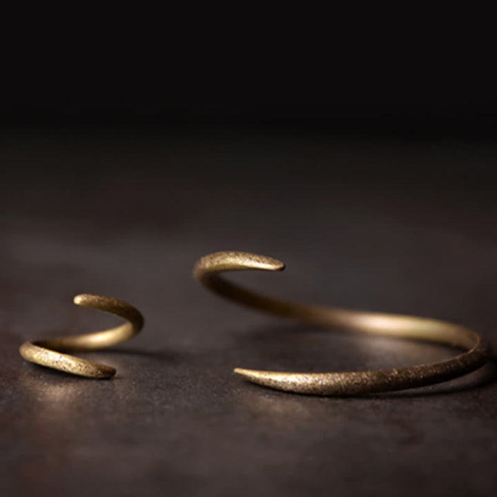 Buddha Stones Simple Design Copper Luck Adjustable Cuff Bracelet - image 8