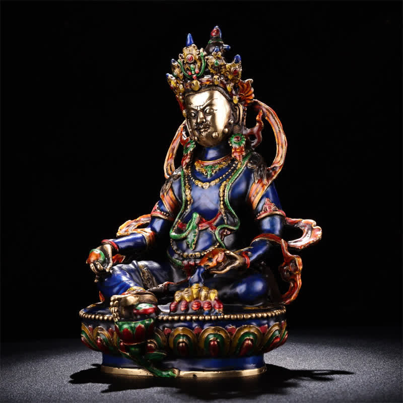 Buddha Stones Yellow Jambhala Bodhisattva Figurine Serenity Copper Statue Home Decoration - image 2