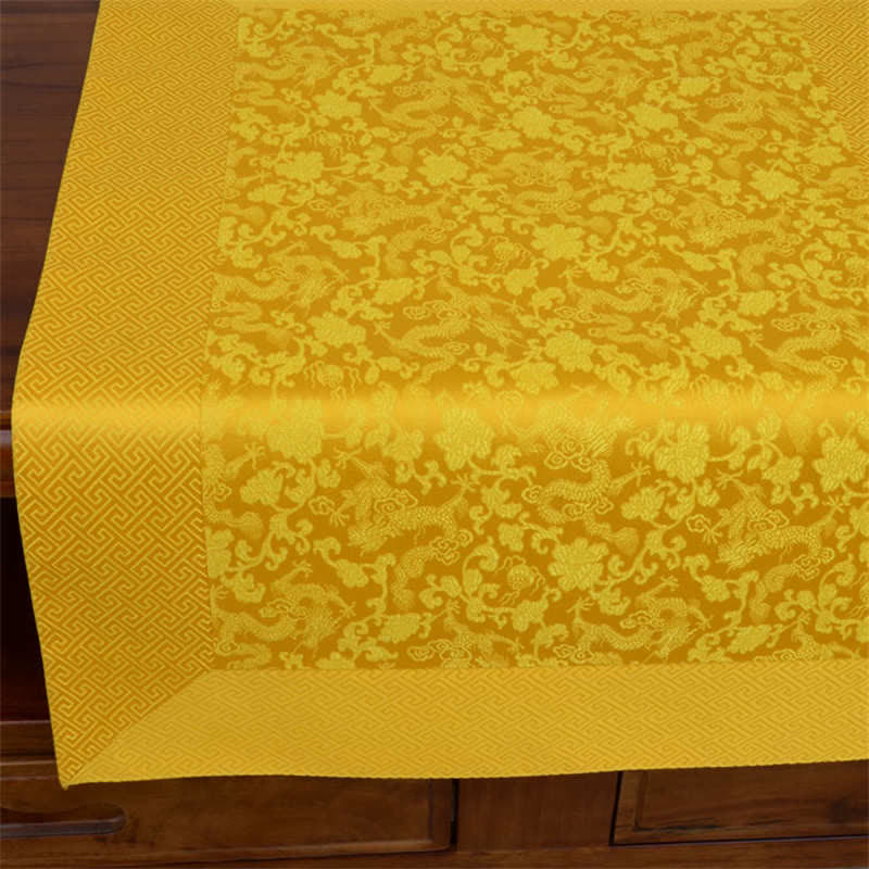 Prayer Altar Flower Dragon Pattern Tibetan Auspicious Symbols Jacquard Mat - Dragon - 70cm*70cm - image 3