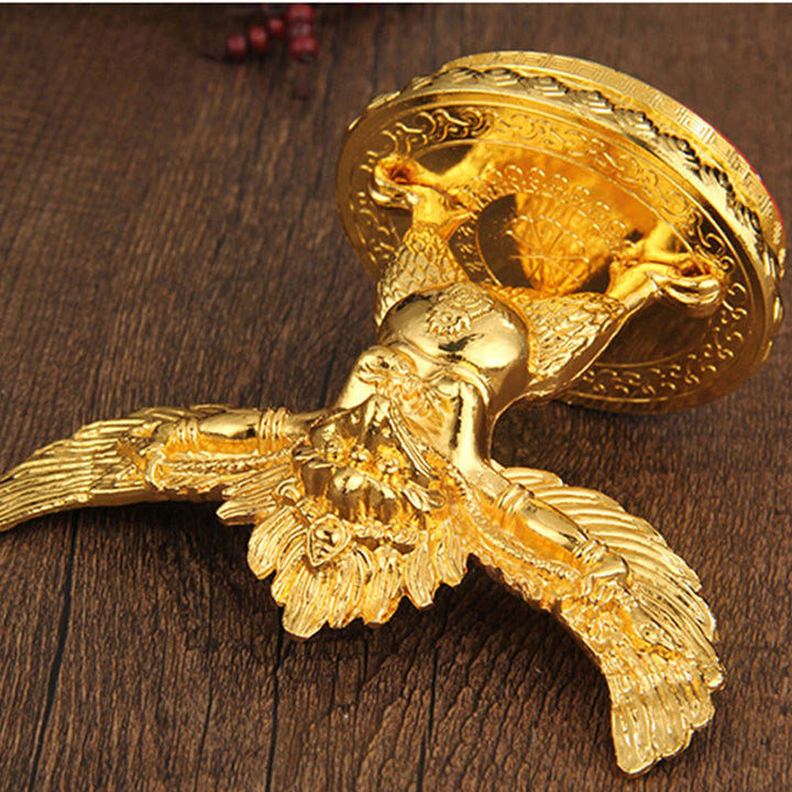 Buddha Stones Tibetan Gold Garuda Bird Alloy Protection Home Decoration - image 12