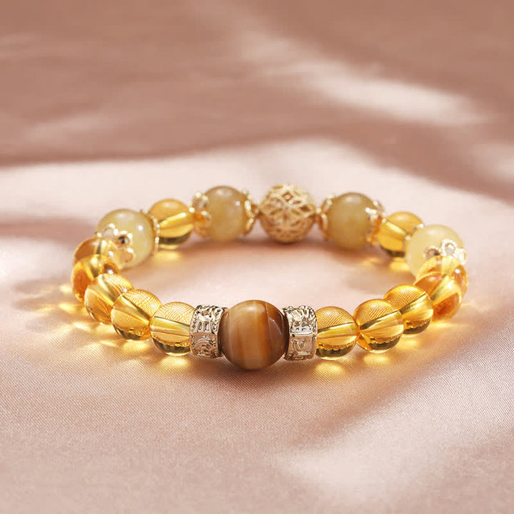 Buddha Stones Citrine Generosity Prosperity Beaded Bracelet - image 1