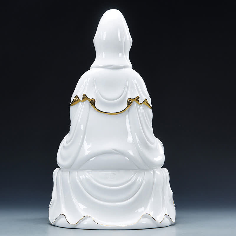 Buddha Stones Chenrezig Bodhisattva Avalokitesvara Success Ceramic Statue Home Decoration - image 6