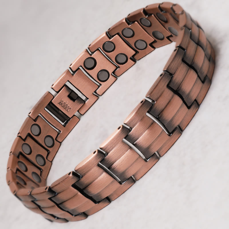 Vintage Magnetic Solid Copper Cuff Bracelet Bangle - image 0