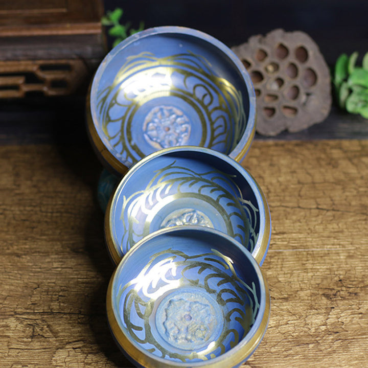 Buddha Stones Tibetan Sound Bowl Handcrafted for Relaxation Meditation Prayer Singing Bowl Set - image 8