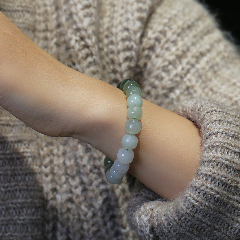 Buddha Stones Gradient Jade Luck Blessing Bracelet - image 3