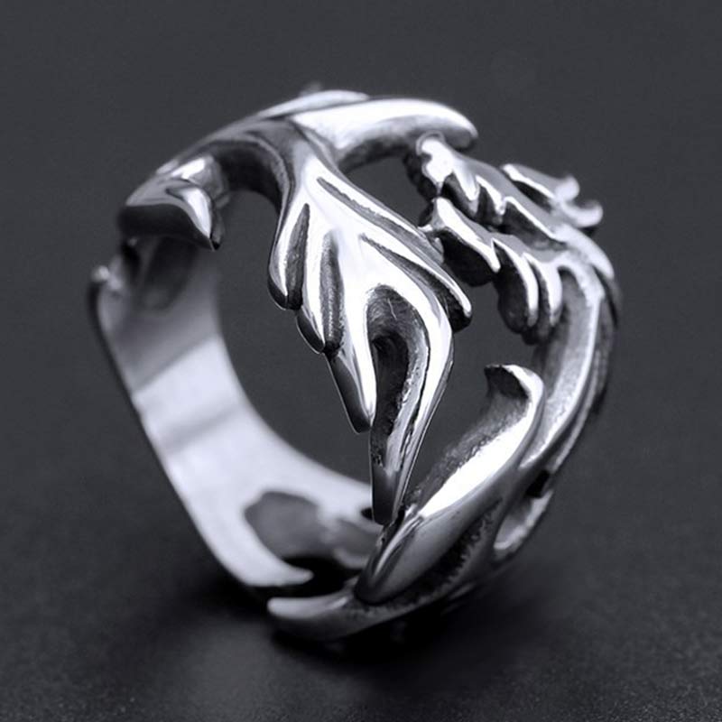 Buddha Stones Dragon Pattern Protection Strength Adjustable Ring - image 16