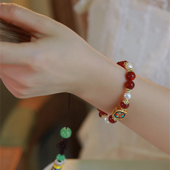 Buddha Stones Red Agate Pearl Confidence Self-acceptance Bracelet - image 5