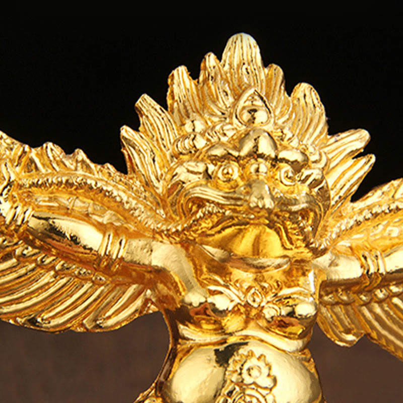Buddha Stones Tibetan Gold Garuda Bird Alloy Protection Home Decoration - image 11