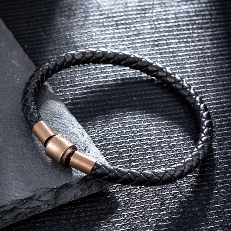 Buddha Stones Vintage Leather Rope Luck Braid String Bracelet - 4mm Black 17cm - image 0