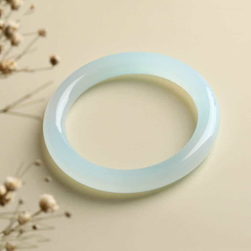 Buddha Stones Natural Aquamarine Blessing Serenity Bangle Bracelet - image 5