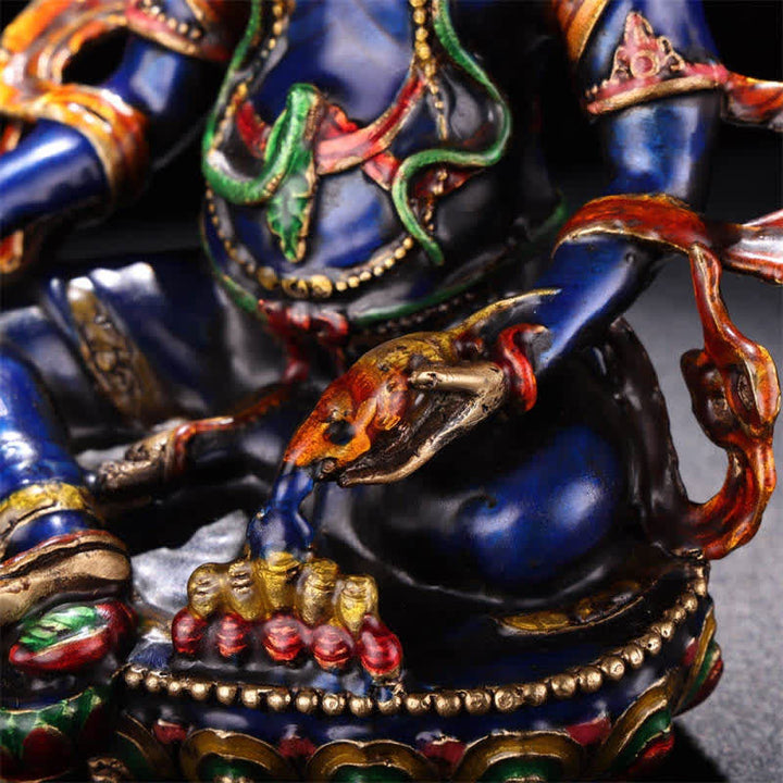 Buddha Stones Yellow Jambhala Bodhisattva Figurine Serenity Copper Statue Home Decoration - image 8