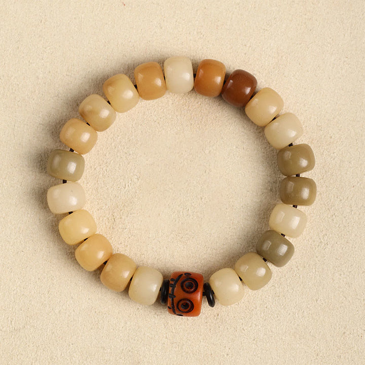 Buddha Stones Natural Bodhi Seed The Lord of the Corpse Forest Om Mani Padme Hum Wisdom Bracelet - Bodhi Seed&Yak Bone - image 11