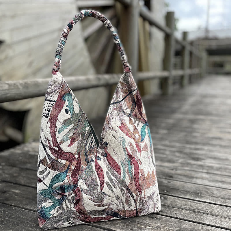 Buddha Stones Handmade Embroidery Pattern Canvas Shoulder Bag Tote Bag Set - image 6