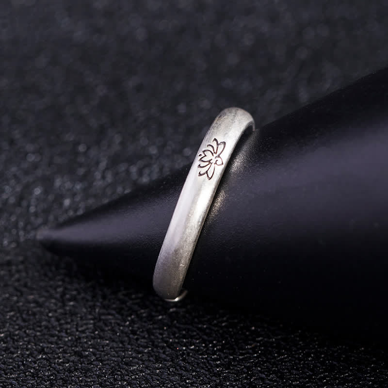 Buddha Stones 925 Sterling Silver Lotus Flower Enlightenment Ring - image 6