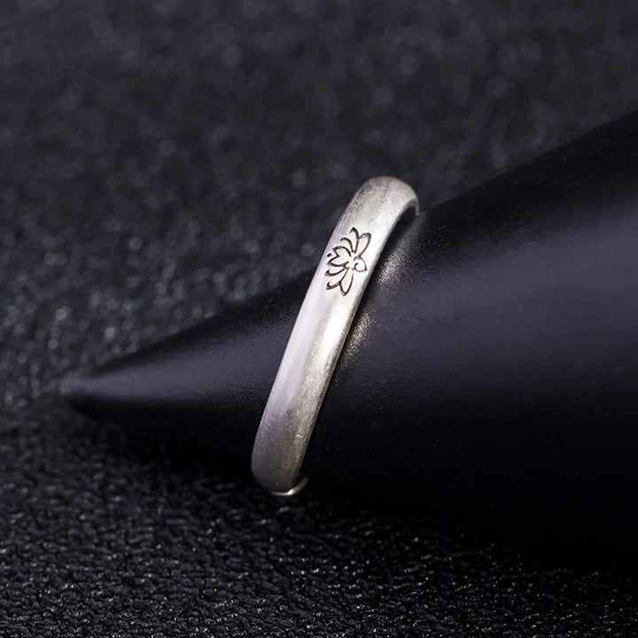 Buddha Stones 925 Sterling Silver Lotus Flower Enlightenment Ring - image 6