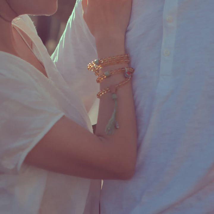 Buddha Stones 108 Mala Beads 925 Sterling Silver Citrine Sandalwood Turquoise Protection Prosperity Bracelet - image 8