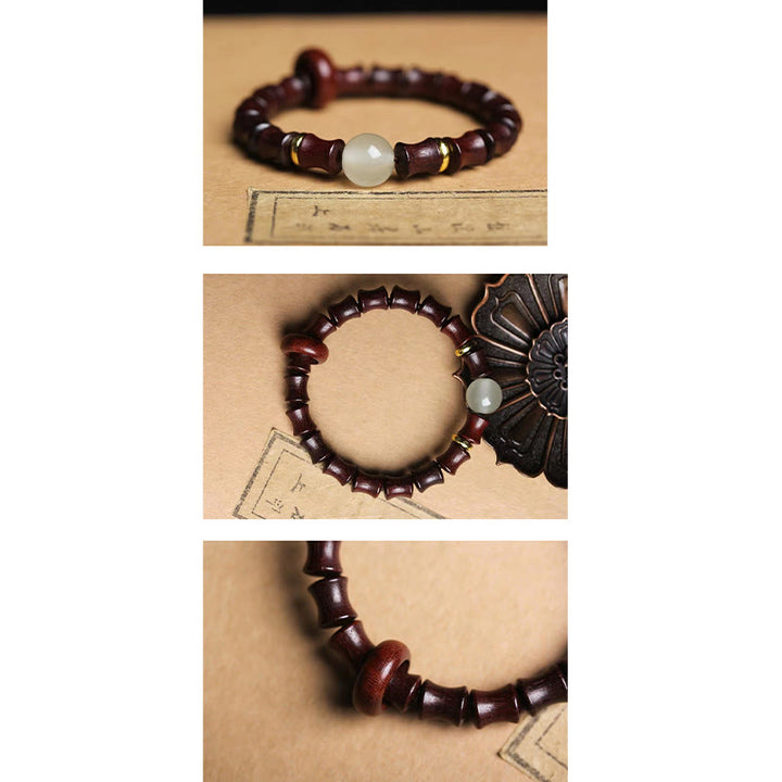 Buddha Stones Ebony Green Sandalwood Black Rosewood Bamboo Peace Bracelet - image 12