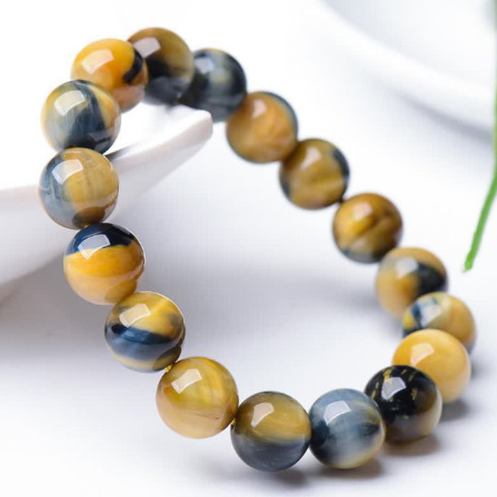 Buddha Stones Tiger Eye Protection Courage Strength Bracelet - 12mm - image 2