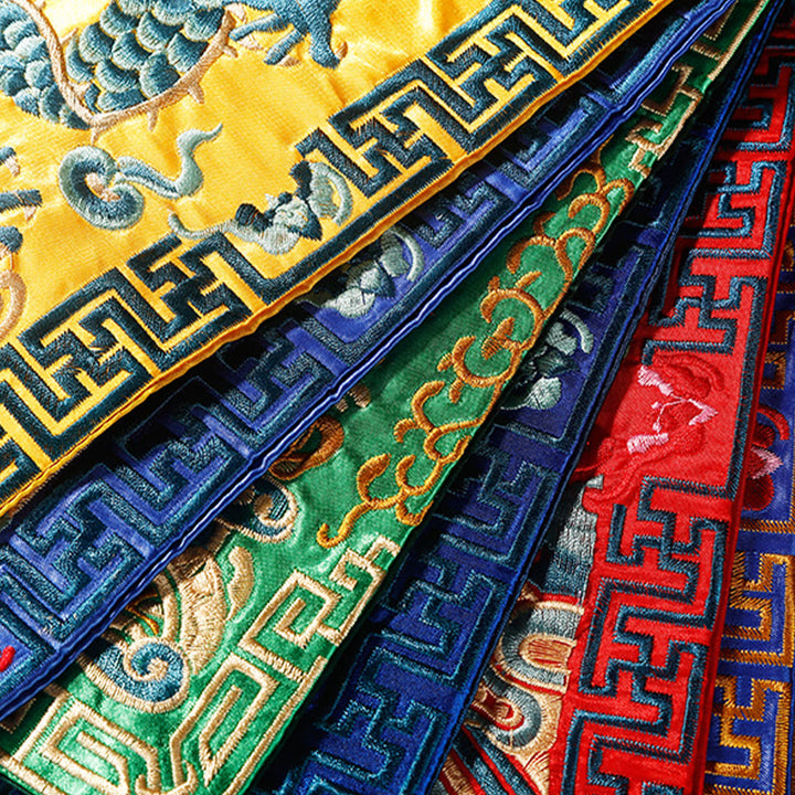 Buddha Stones Crane Phoenix Dragon Kirin Embroidered Cup Mat Pad Tea Cup Coaster Square Kung Fu Tea Mat - image 3