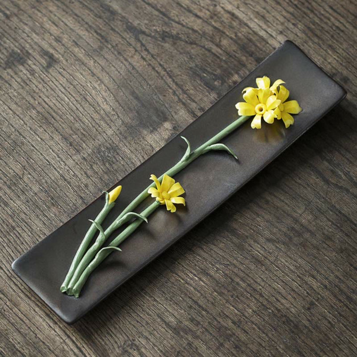 Buddha Stones Lotus Peony Rose Flower Ceramic Spiritual Incense Burner - image 16