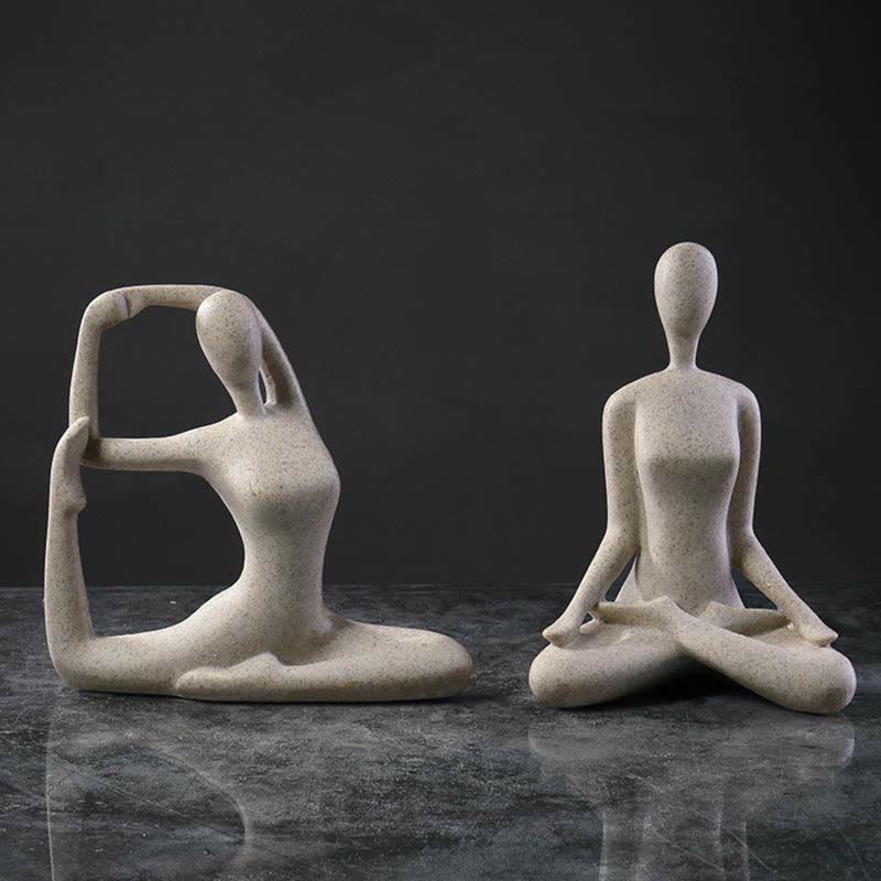 Buddha Stones Abstract Yoga Meditating Exercise Resin Spiritual Figurine Sculpture Desk Decoration - image 2
