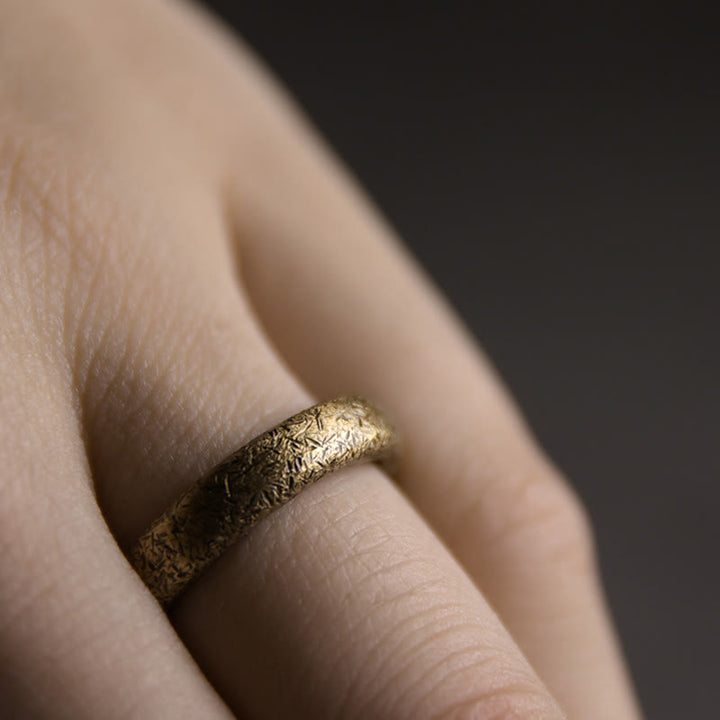 Buddha Stones Tibetan Vintage Texture Design Copper Luck Couple Ring - image 9