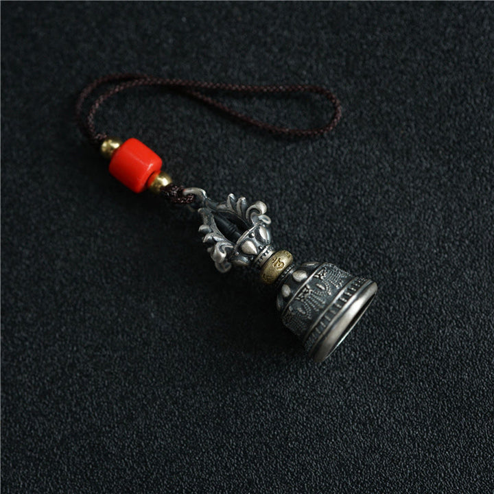 Buddha Stones Tibet 925 Sterling Silver Om Mani Padme Hum Dorje Bell Vajra Engraved Enlightenment Pendant Hanging Decoration - Dorje Bell Hanging Decoration(14*32mm) - image 8