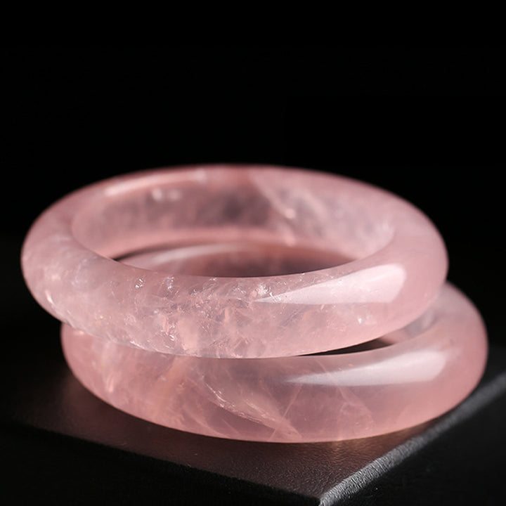 Buddha Stones  Natural Rose Quartz Love Caring Bracelet Bangle - image 9